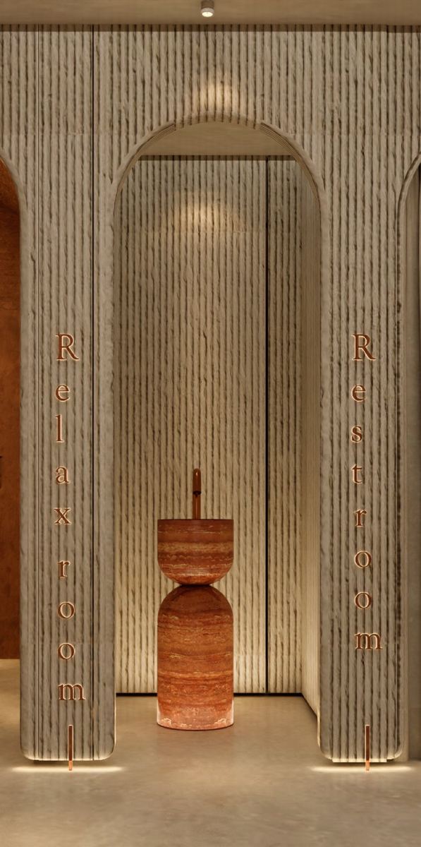 3D concept of the archway with the pedestal sink